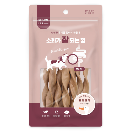 네츄럴랩 소화가 잘되는 강아지 껌 오리고기 100g