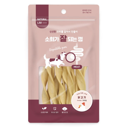 네츄럴랩 소화가 잘되는 강아지 껌 닭고기 100g