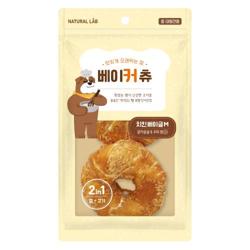 베이커츄 대형견 간식 치킨 베이글 M 2P 120g