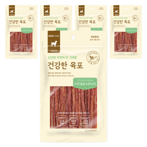 건강한육포 강아지간식 오리가슴살 소프트스틱 100g X 5개