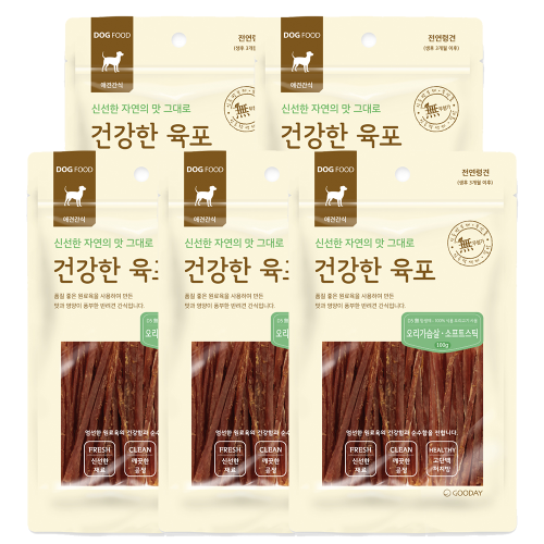 건강한육포 강아지간식 오리가슴살 소프트스틱 100g X 5개
