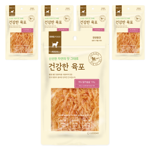 건강한육포 강아지간식 미니 닭가슴살 100g  x 5개