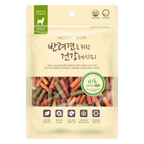건강레시피 비프야채 300g 강아지간식