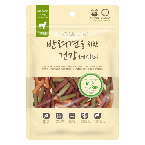 건강레시피 비프야채 300g 강아지간식