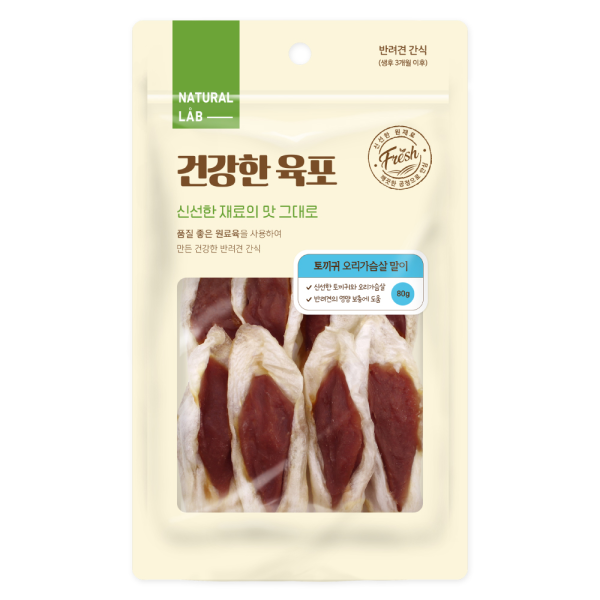 네츄럴랩 건강한육포 토끼귀 오리가슴살말이 80g