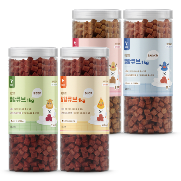 뷰인더펫 강아지간식 대용량 말랑 큐브 1kg
