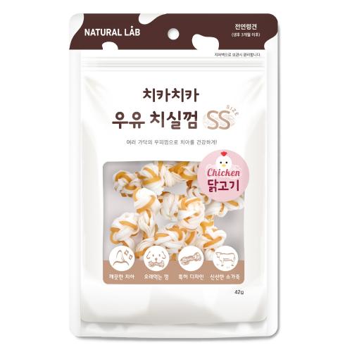 네츄럴랩 치카치카 우유 치실껌 닭고기SS 42g(7P)