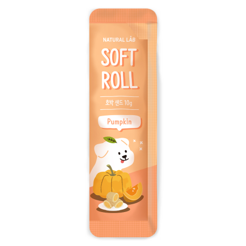 네츄럴랩 소프트 롤 호박 샌드 강아지간식 10g(낱개)