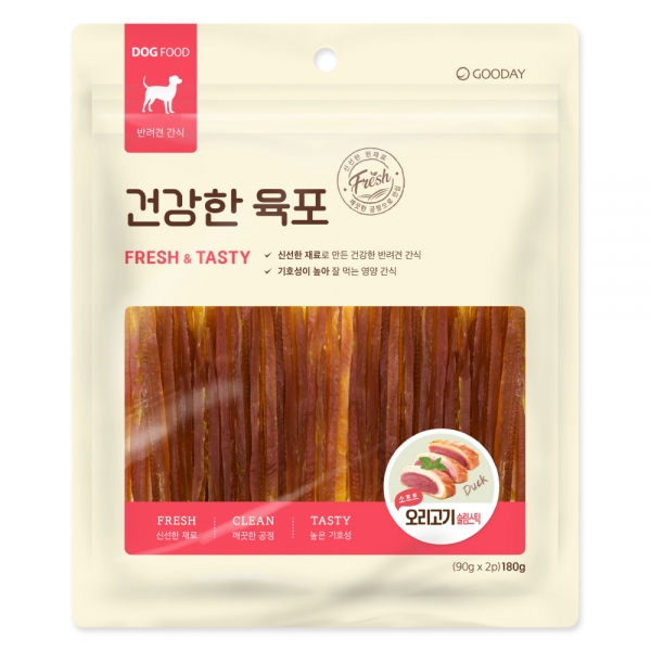 건강한육포 강아지간식 소프트 오리고기 슬림스틱 180g