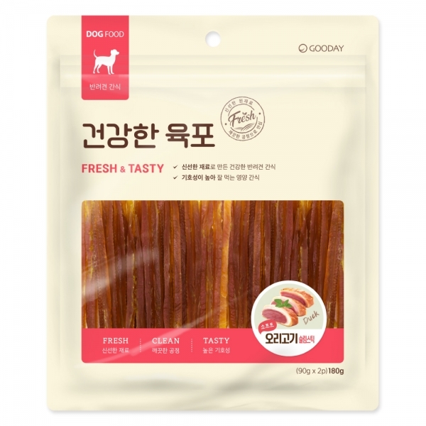 건강한육포 강아지간식 소프트 오리고기 슬림스틱 180g