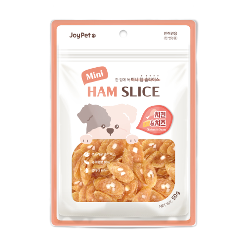 조이펫 강아지간식 햄 슬라이스 치킨 치즈 50g