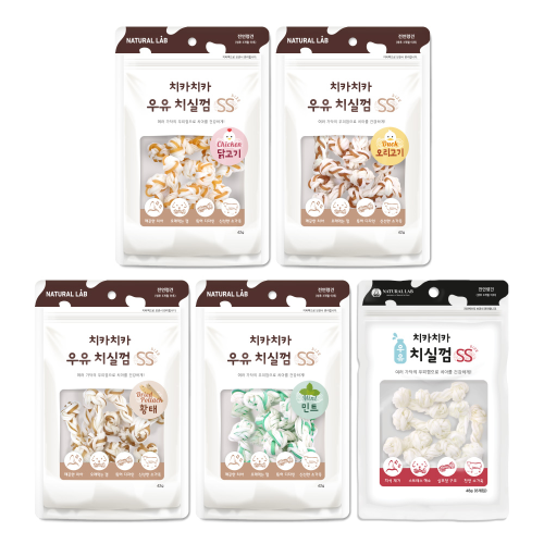 치카치카 우유 치실껌 5종 세트 강아지간식 (42g x 5개)