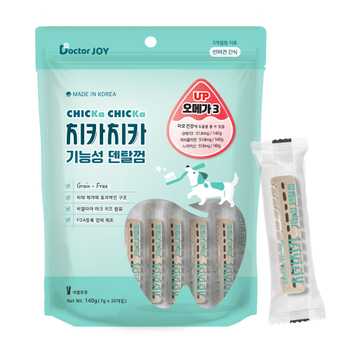 닥터조이 치카치카 기능성 덴탈껌 오메가3 피모 건강 140g(7g X 20P) 강아지간식