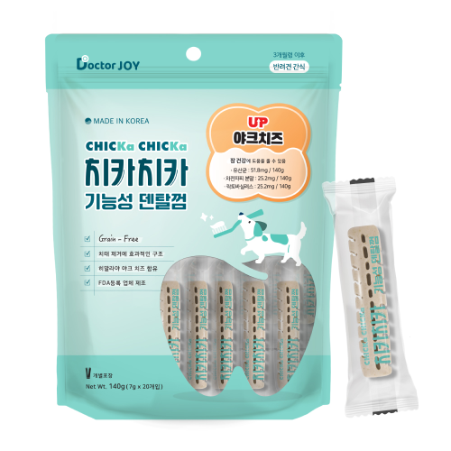 닥터조이 치카치카 기능성 덴탈껌 야크치즈 장 건강 140g(7g X 20P) 강아지간식