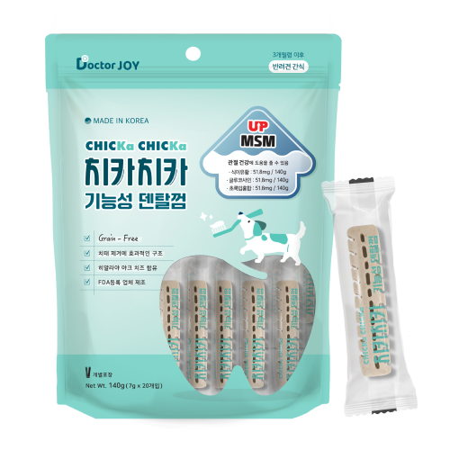 닥터조이 치카치카 기능성 덴탈껌 MSM 관절 건강 140g(7g X 20P) 강아지간식