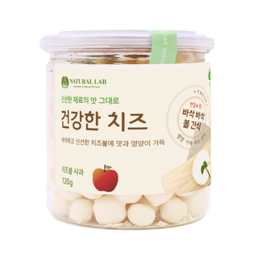 네츄럴랩 건강한치즈 사과 볼 120g 강아지간식