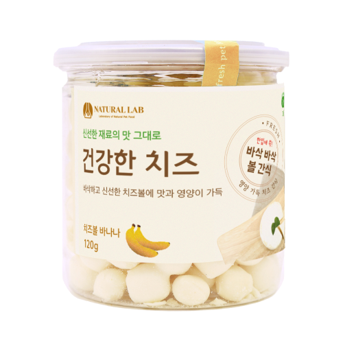 네츄럴랩 건강한치즈 바나나 볼 120g 강아지간식