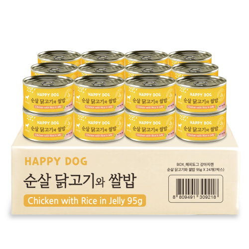 해피도그 강아지캔 순살 닭고기와 쌀밥 95g x 24개
