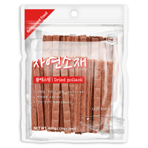 자연소재 강아지간식 황태스틱 460g