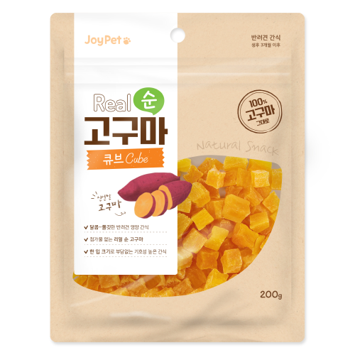 조이펫 리얼 순 고구마 큐브 강아지간식 200g