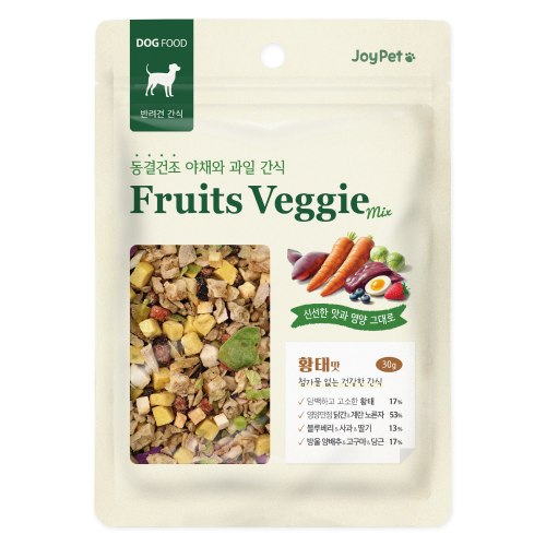 조이펫 강아지간식 동결건조 야채와 과일 황태 30g
