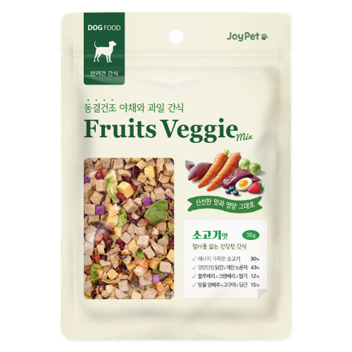 조이펫 강아지간식 동결건조 야채와 과일 소고기 30g