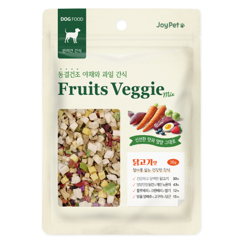 조이펫 강아지간식 동결건조 야채와 과일 닭고기 30g