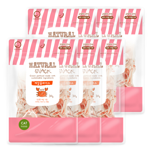 네츄럴스낵 고양이간식 게살슬라이스 30g x 6개
