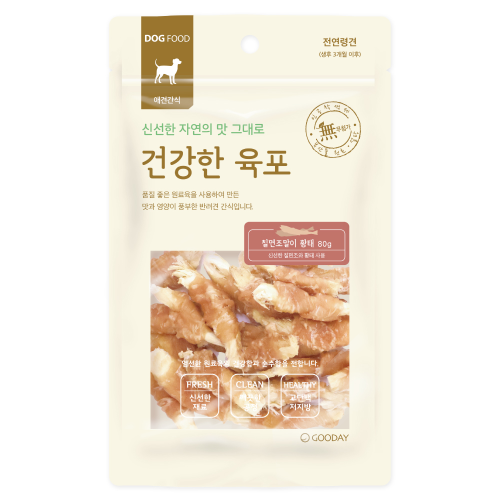 건강한육포 칠면조말이 황태 80g 강아지간식