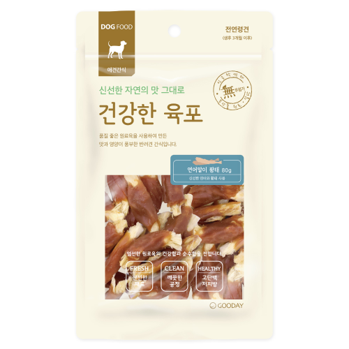 건강한육포 연어말이 황태 80g 강아지간식