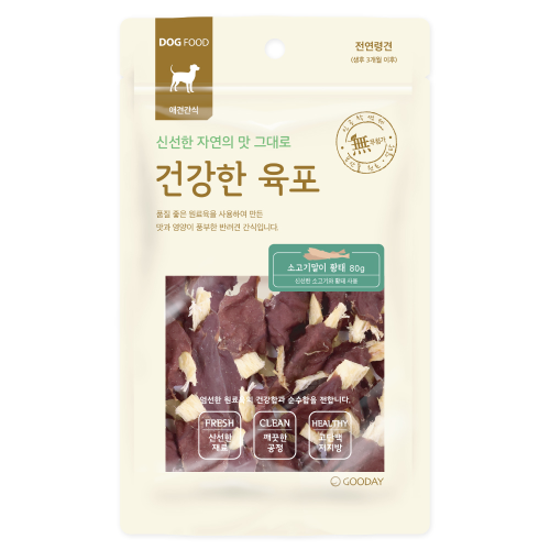 건강한육포 소고기말이 황태 80g 강아지간식