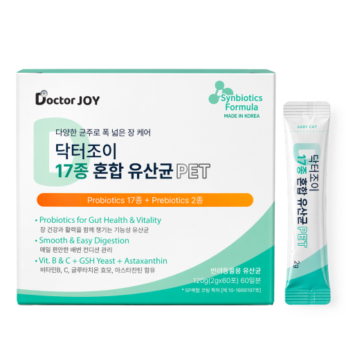 닥터조이 펫 17종 혼합 유산균 파우더 60회분 소화기능개선/장건강/유산균