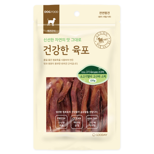 건강한육포 강아지간식 소고기말이 고구마스틱 120g
