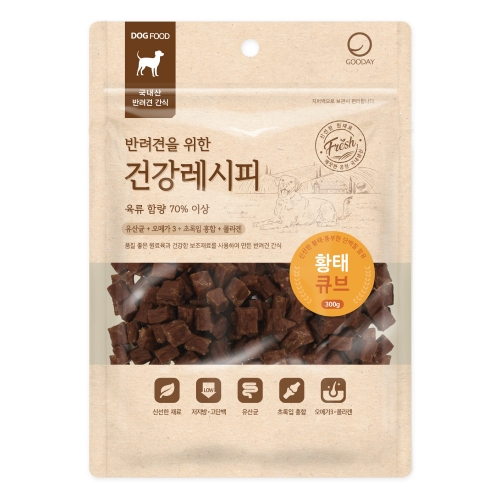 건강레시피 황태 큐브 300g 강아지간식