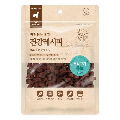 건강레시피 오리고기 큐브 300g 강아지간식