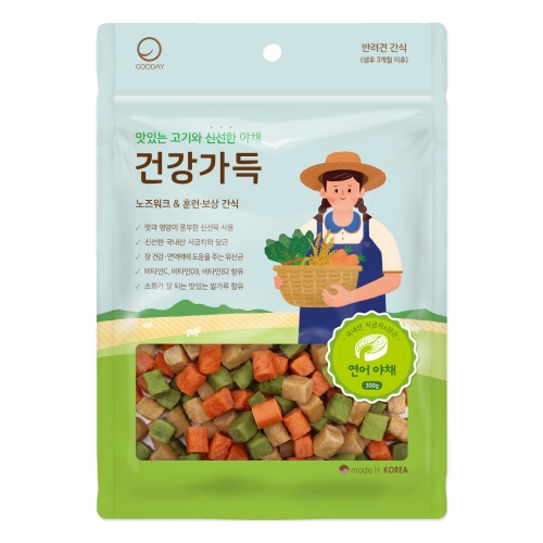 건강가득 강아지간식 연어 야채 300g