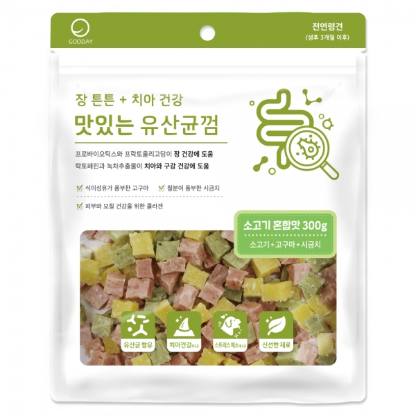 맛있는 유산균껌 소고기혼합 300g 강아지간식