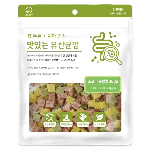 맛있는 유산균껌 소고기혼합 300g 강아지간식