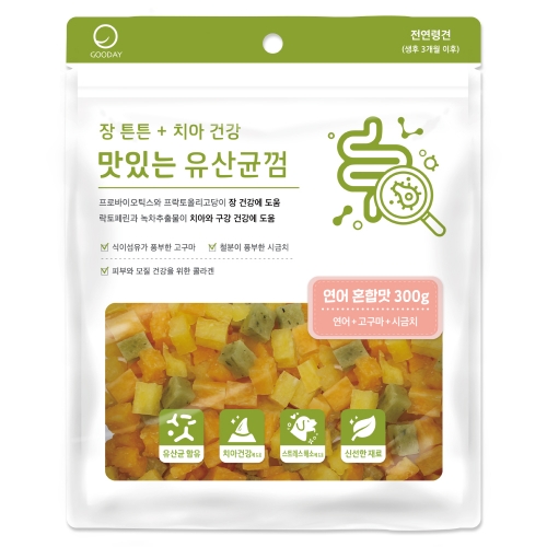 맛있는 유산균껌 연어혼합 300g 강아지간식