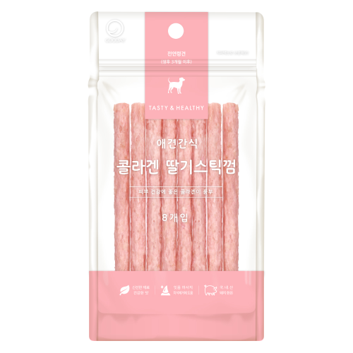 콜라겐 딸기스틱껌 8개입 강아지간식