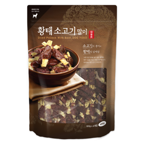 애견간식 황태 소고기말이 400g