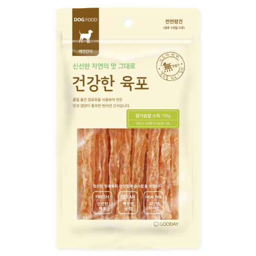 건강한육포 강아지간식 닭가슴살 스틱 100g