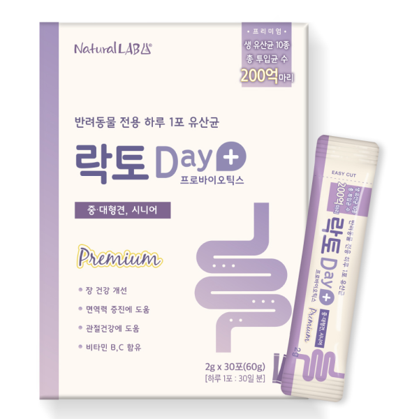 락토데이 프리미엄 200억 유산균 중대형견용 60g