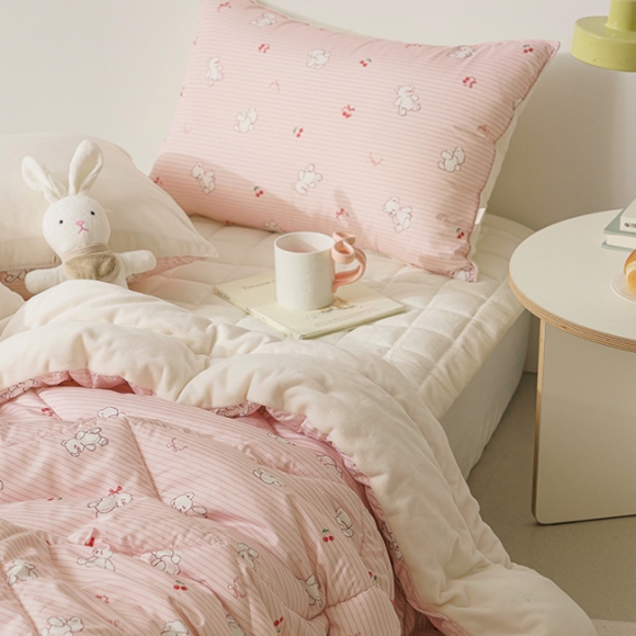 키즈 웰포그니 체리베어 극세사 이불베개세트 SS