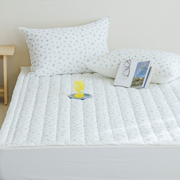 Marine Leaf Seersucker summer Bed Pad