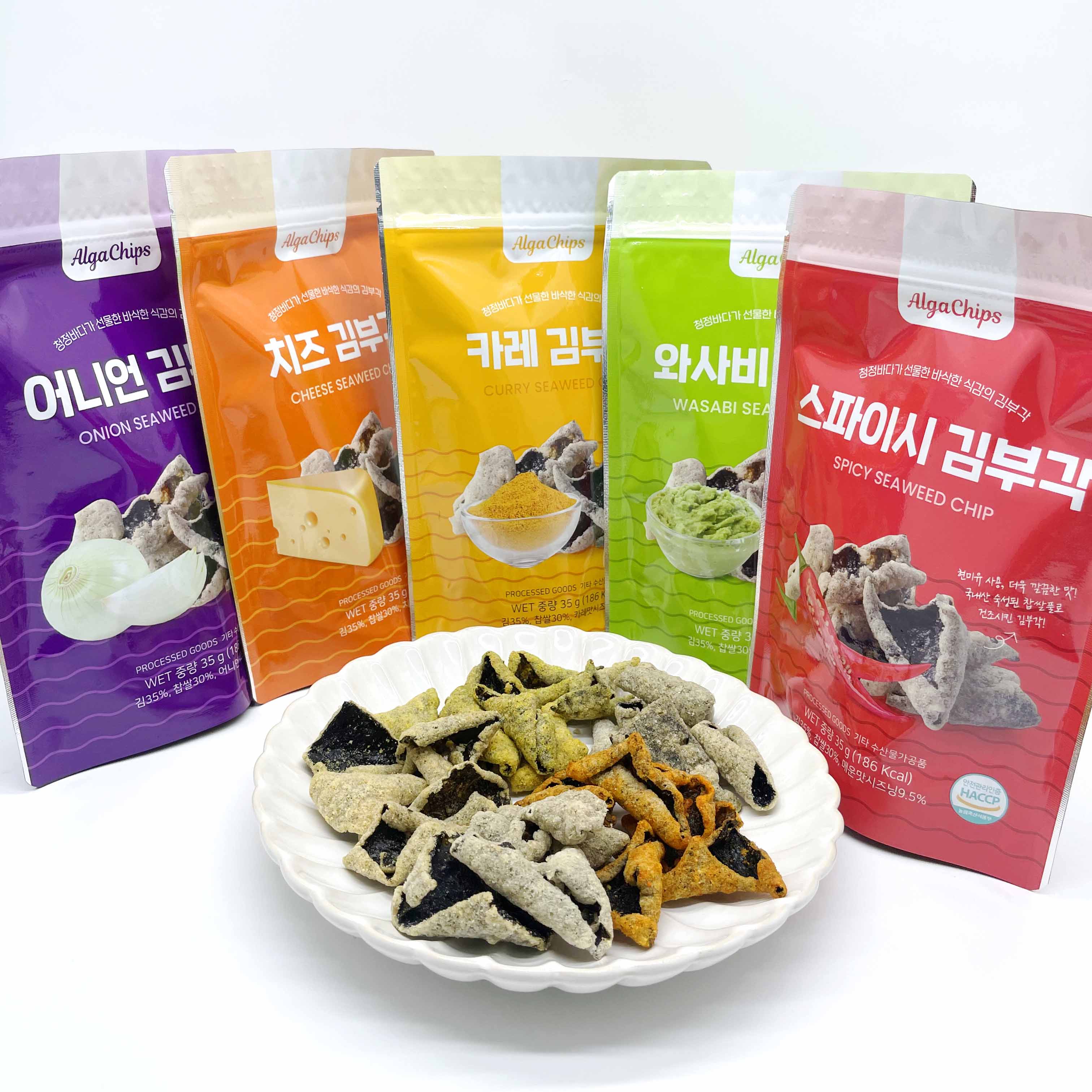 바다손애 수제 김부각 5종 (치즈,어니언,카레,와사비,스파이시) 35g