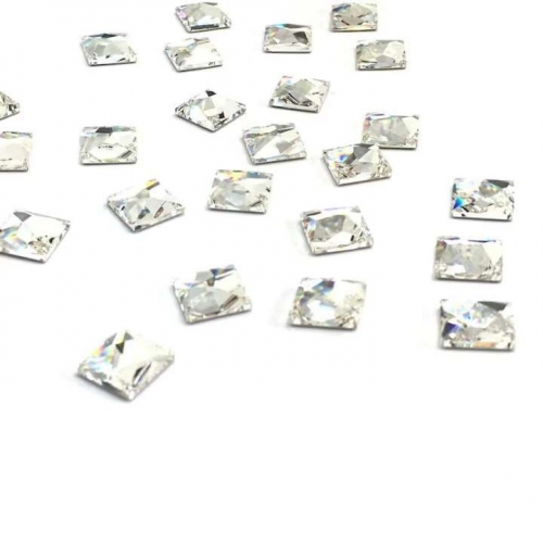 오스트리아산 크리스탈 2420 10mm (스와로브스키 정품) 비대칭 컷팅 사각 플랫백 평면 네일스톤 네일파츠