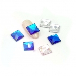 오스트리아산 크리스탈 2420 10mm (스와로브스키 정품) 비대칭 컷팅 사각 플랫백 평면 네일스톤 네일파츠