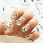 오스트리아산 크리스탈 2420 10mm (스와로브스키 정품) 비대칭 컷팅 사각 플랫백 평면 네일스톤 네일파츠