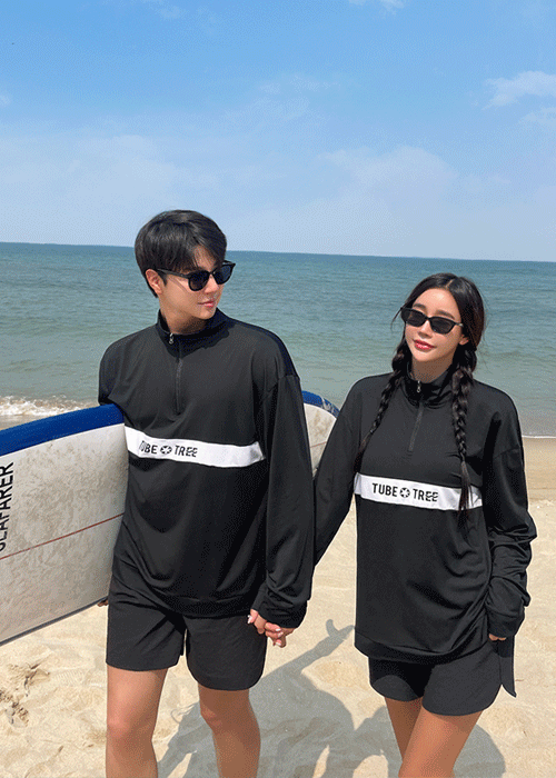 [M~2XL]프레스코 아노락 래쉬가드  허니문 시밀러 커플룩